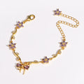 Crystal Bow Charm Bracelet